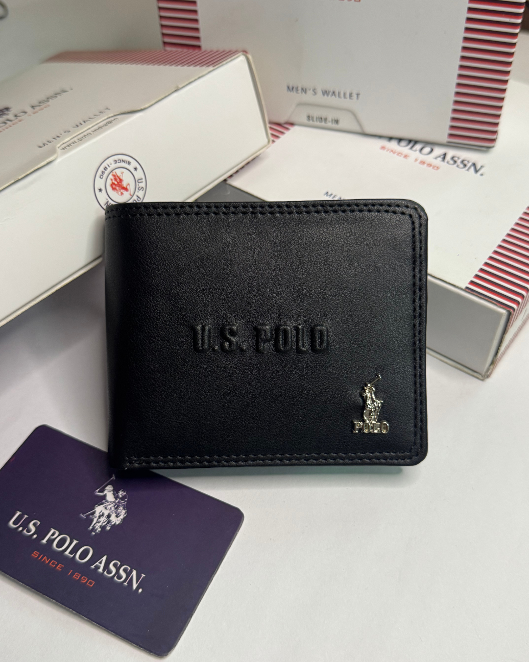 U.S. Polo  Black Leather Wallet