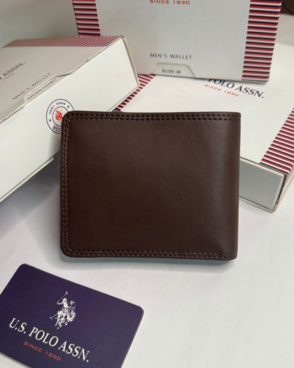 U.S. Polo  Brown Leather Wallet