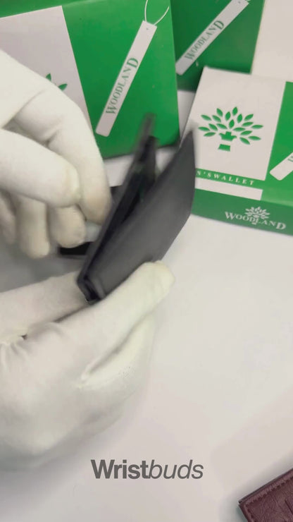 WL Black Leather Wallet